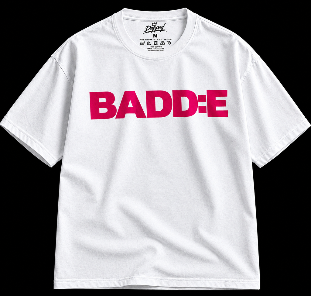 White/Pink Baddie Graphic T-Shirt