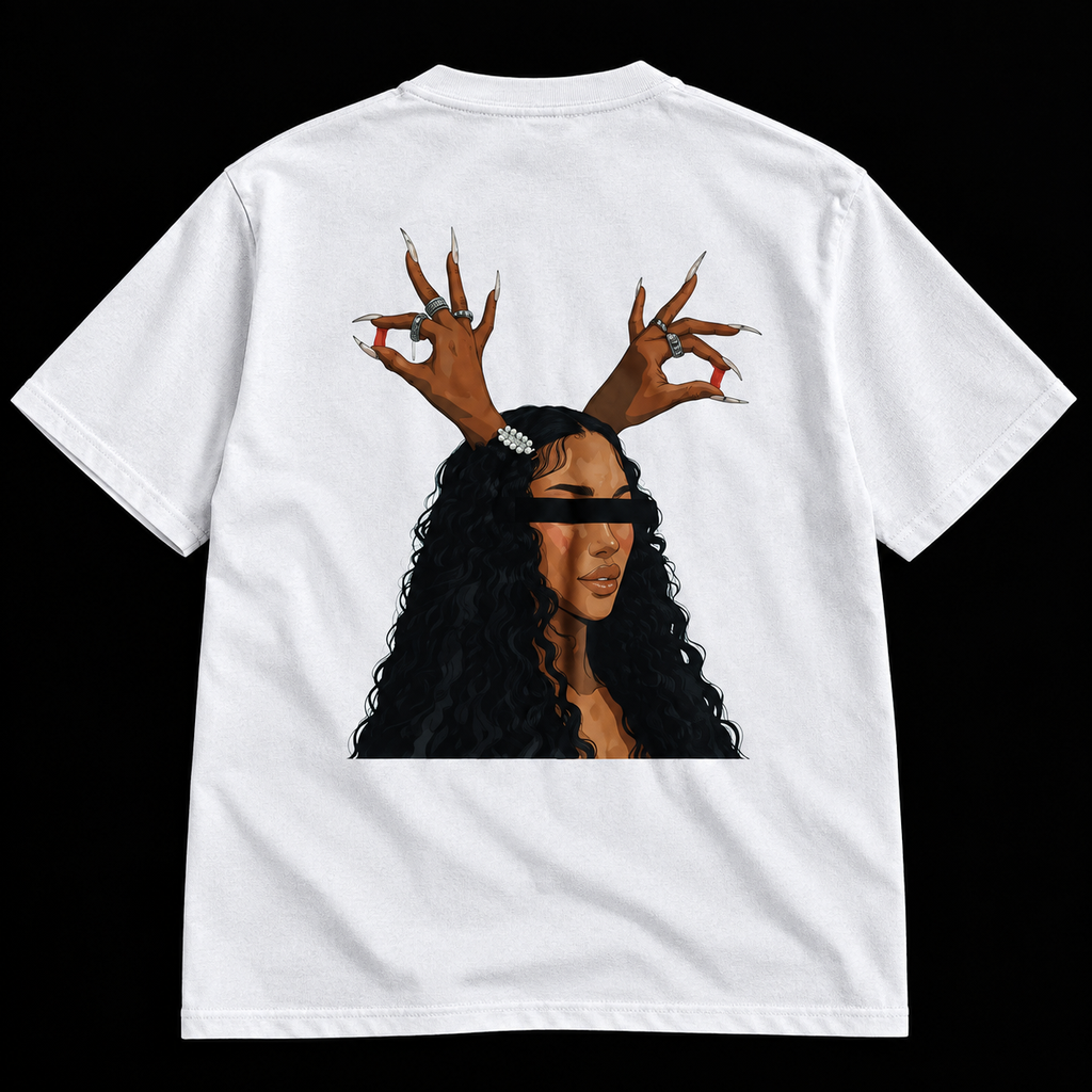 White/Black Baddie Graphic T-shirt